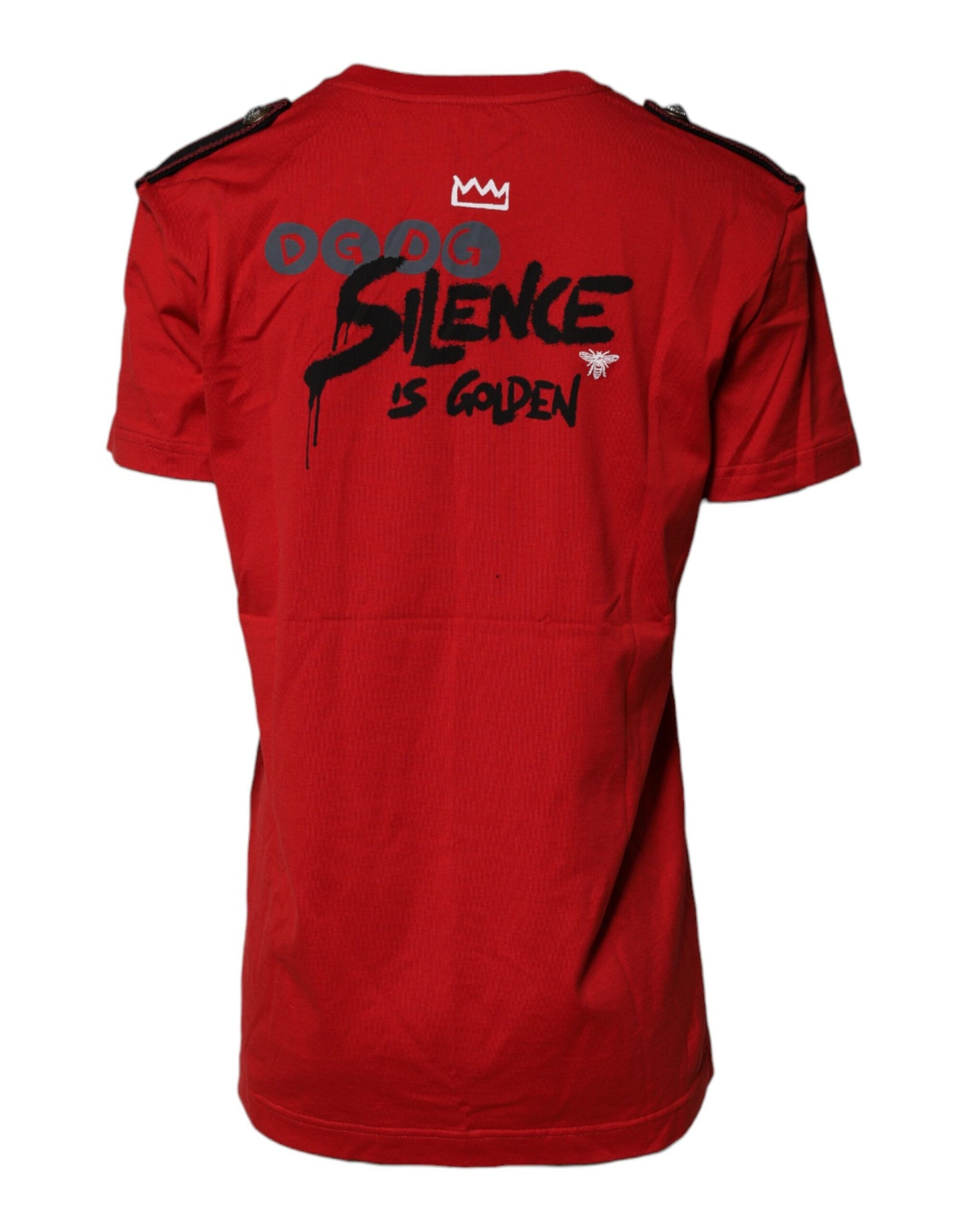 Dolce &amp; Gabbana – Rotes T-Shirt aus Baumwolle mit Rundhalsausschnitt und kurzen Ärmeln