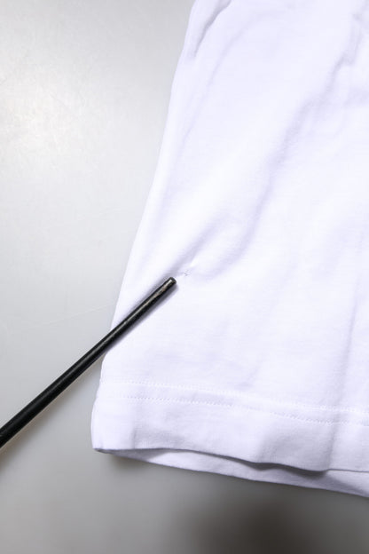 Dolce &amp; Gabbana – Weißes, bedrucktes T-Shirt mit Rundhalsausschnitt aus Baumwolle