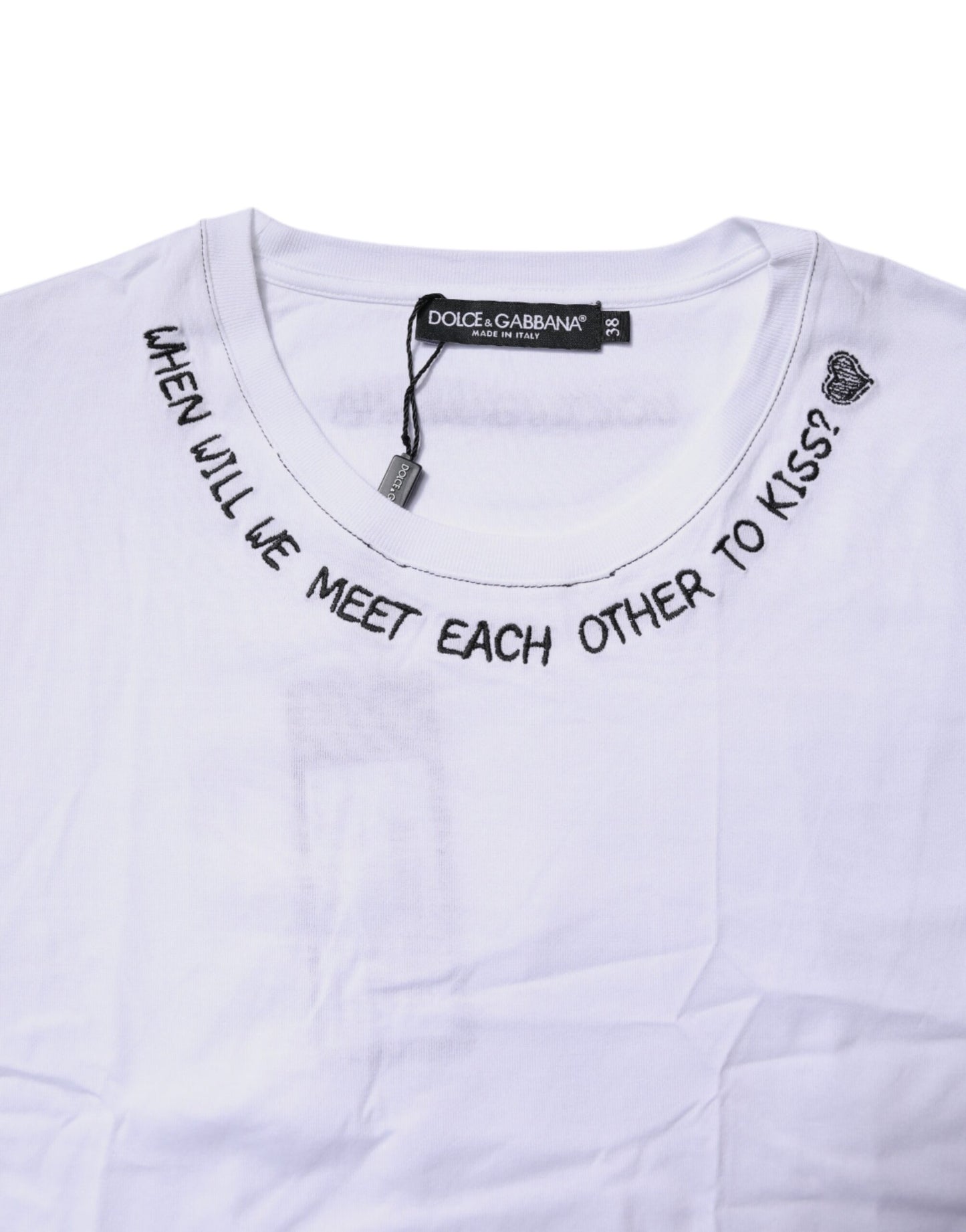 Dolce &amp; Gabbana – Ärmelloses Tank-T-Shirt aus weißer Baumwolle mit Aufdruck