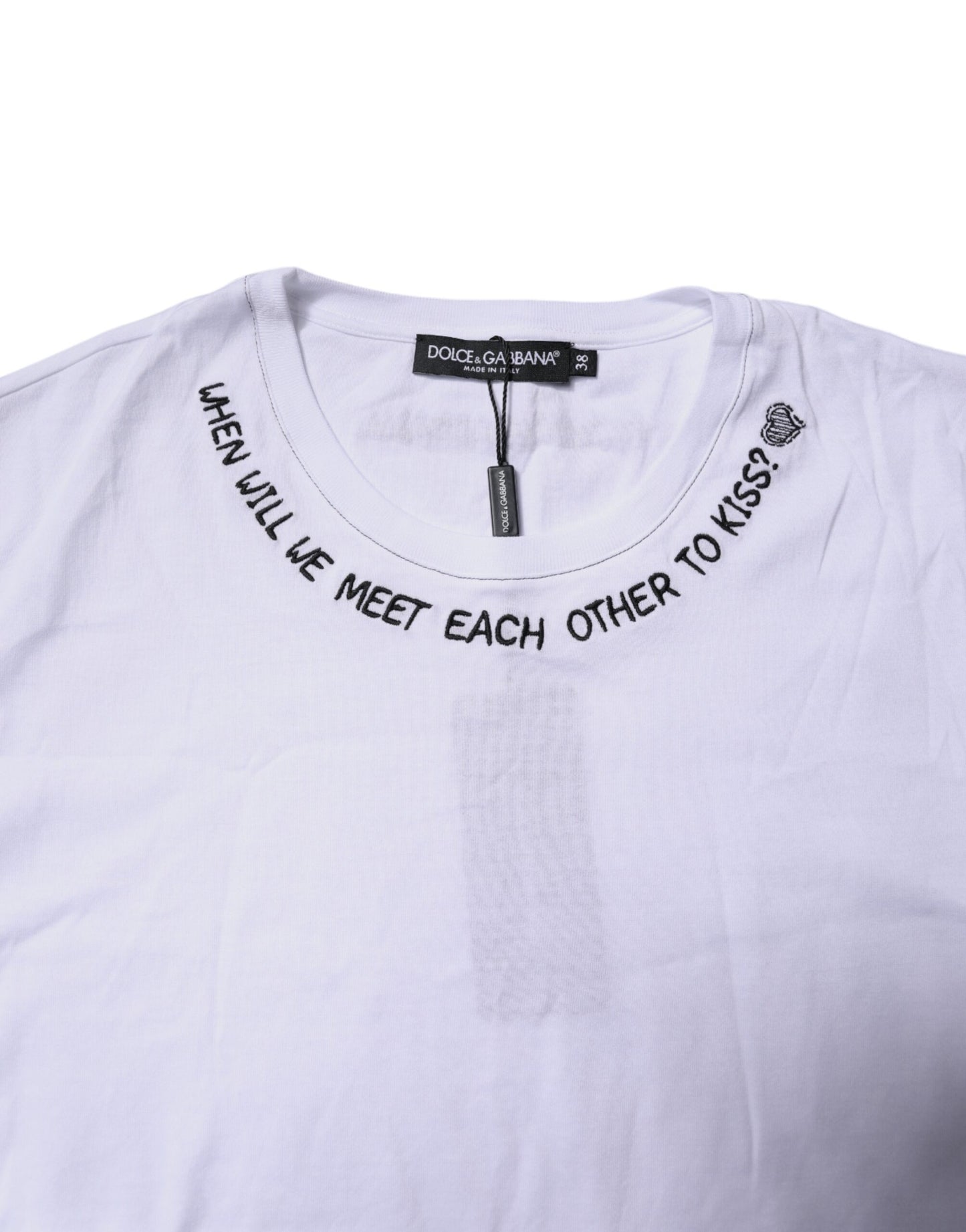 Dolce &amp; Gabbana – Ärmelloses Tank-T-Shirt aus weißer Baumwolle mit Aufdruck