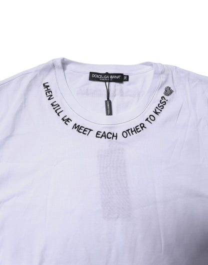 Dolce &amp; Gabbana – Ärmelloses Tank-T-Shirt aus weißer Baumwolle mit Aufdruck