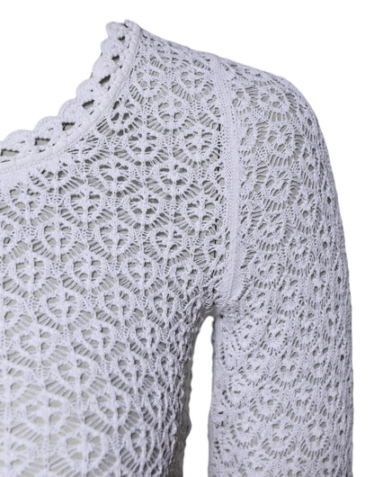 Dolce &amp; Gabbana – Kurzärmliges Häkeltop aus weißer Viskose