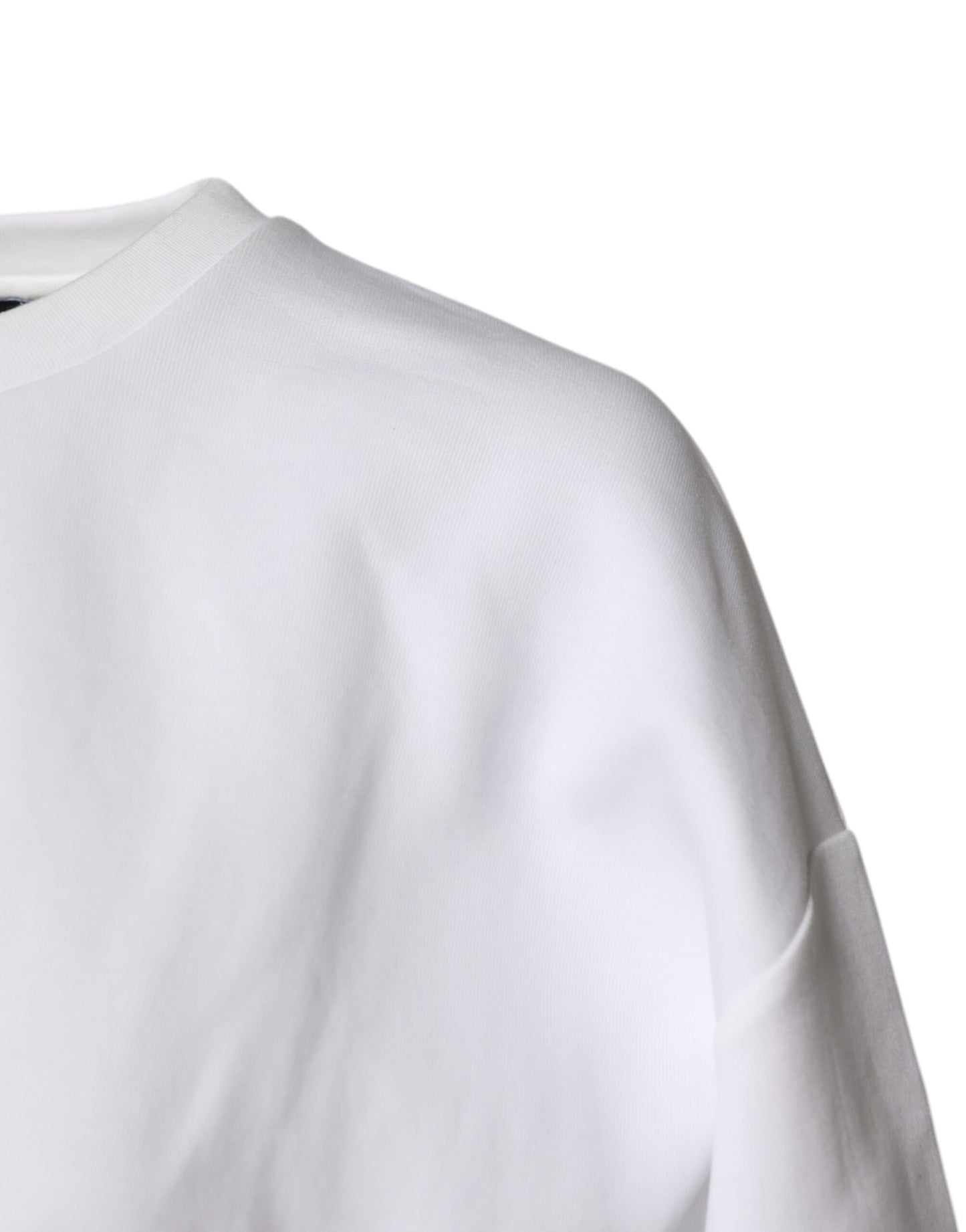 Dolce &amp; Gabbana – Blusenoberteil aus weißer Baumwollmischung mit 3/4-Ärmeln