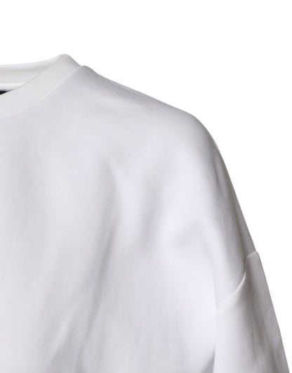 Dolce &amp; Gabbana – Blusenoberteil aus weißer Baumwollmischung mit 3/4-Ärmeln