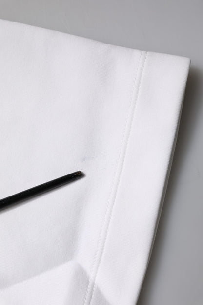 Dolce &amp; Gabbana – Blusenoberteil aus weißer Baumwollmischung mit 3/4-Ärmeln