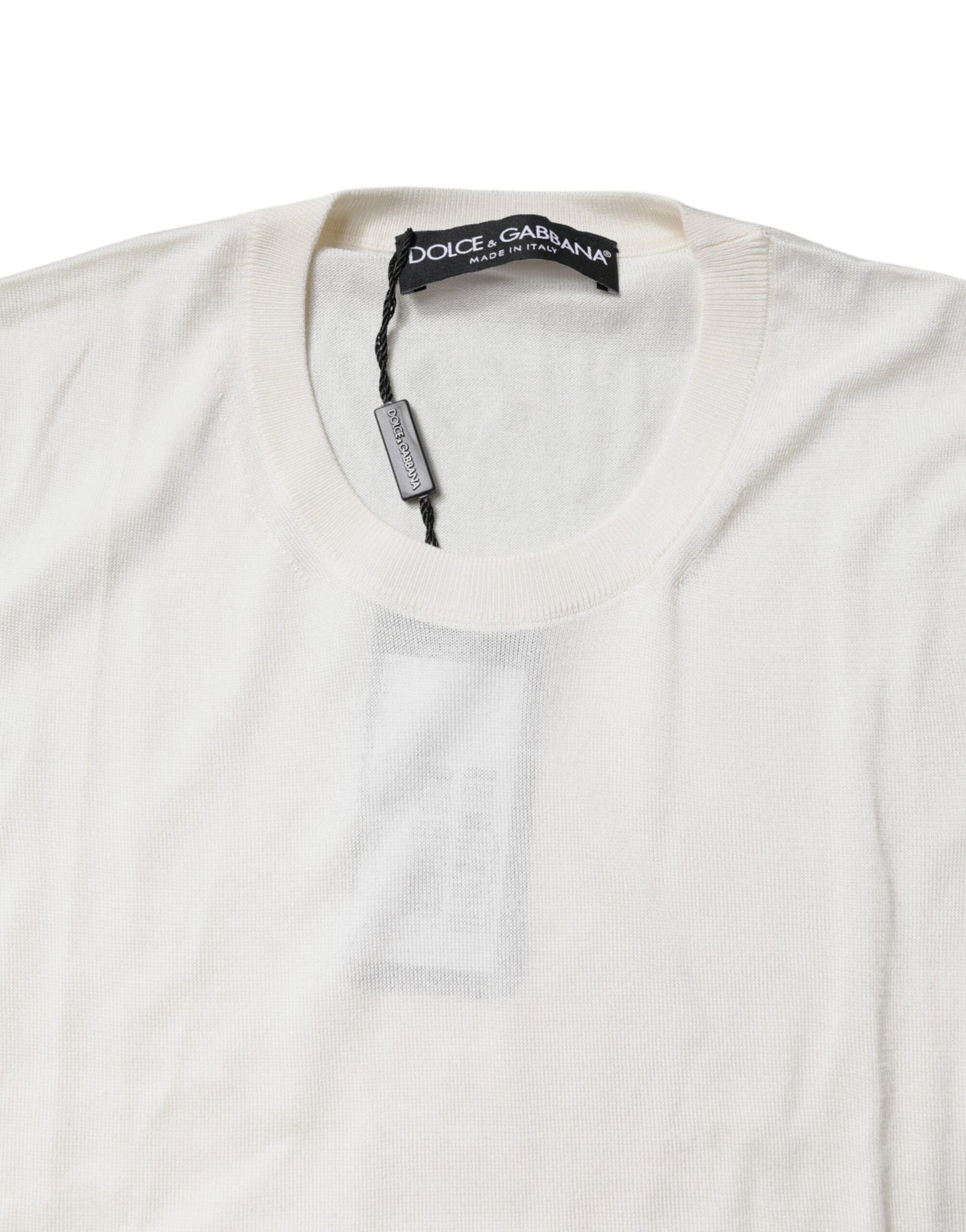 Dolce &amp; Gabbana Cremefarbenes ärmelloses Tanktop aus Seide mit Rundhalsausschnitt