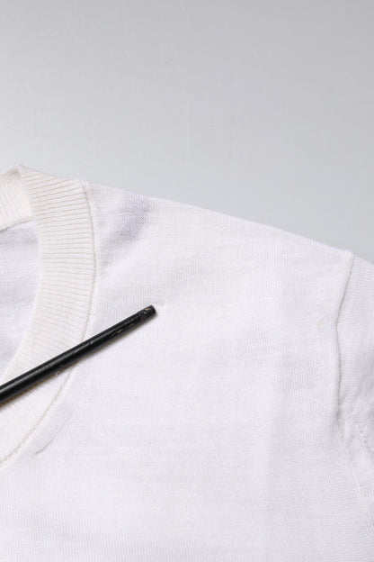 Dolce &amp; Gabbana – Kurzer Cardigan aus cremefarbenem Kaschmirstrick