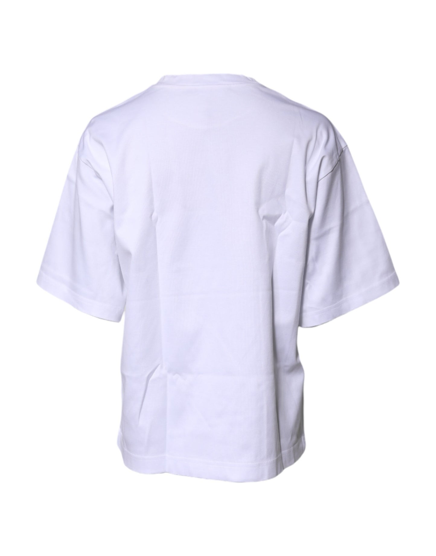 Dolce &amp; Gabbana – Weißes bedrucktes T-Shirt aus Baumwolle mit Rundhalsausschnitt