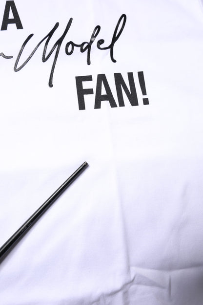 Dolce &amp; Gabbana – Weißes bedrucktes T-Shirt aus Baumwolle mit Rundhalsausschnitt