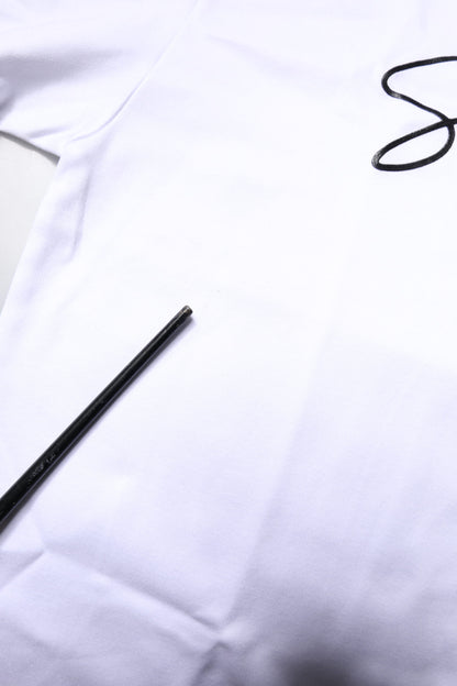 Dolce &amp; Gabbana – Weißes bedrucktes T-Shirt aus Baumwolle mit Rundhalsausschnitt