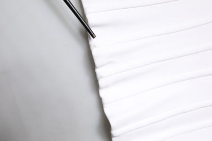 Dolce &amp; Gabbana – Blusenoberteil aus weißer Baumwollmischung mit 3/4-Ärmeln