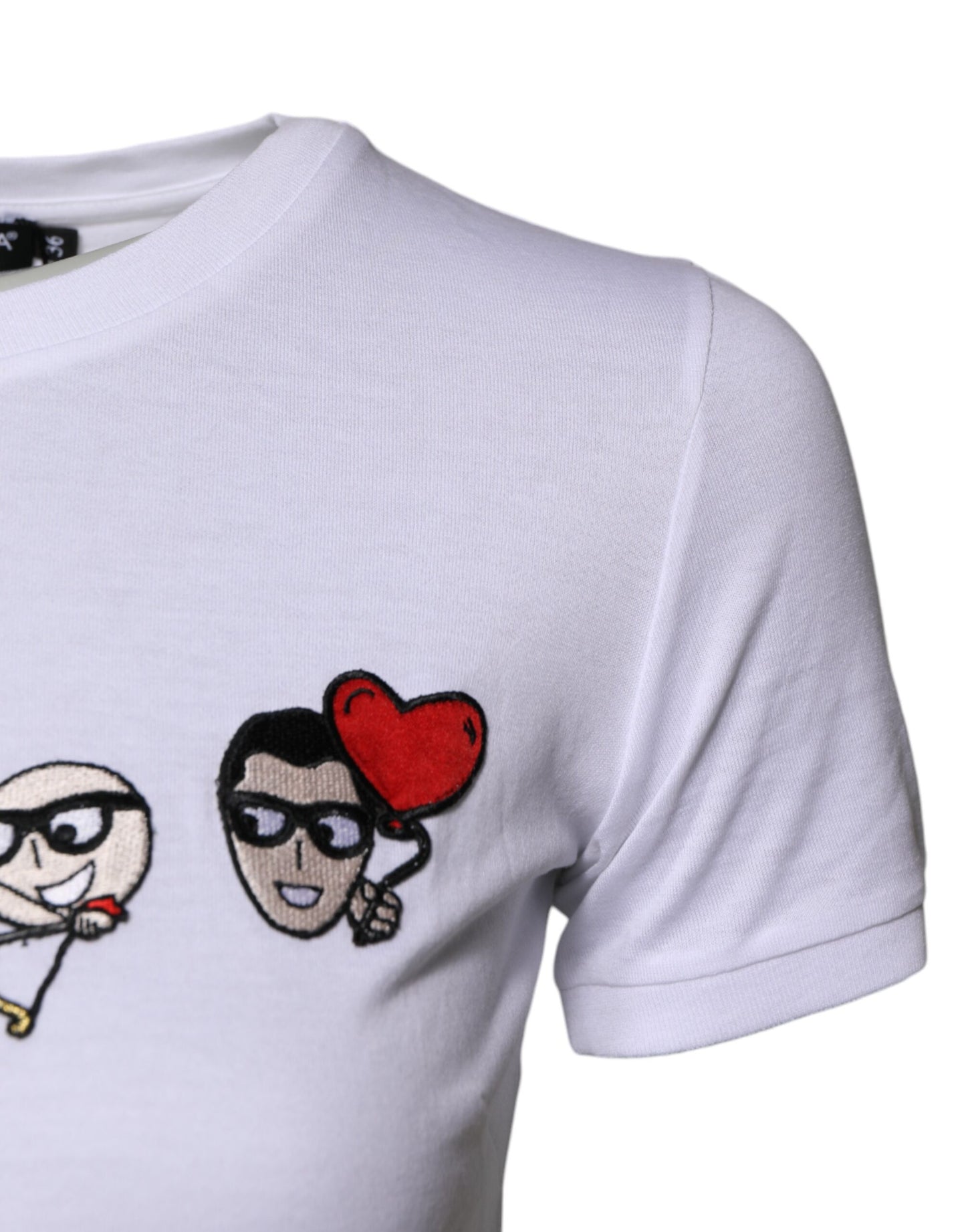 Dolce &amp; Gabbana Weißes #DGFAMILY Baumwoll-Stickerei-T-Shirt