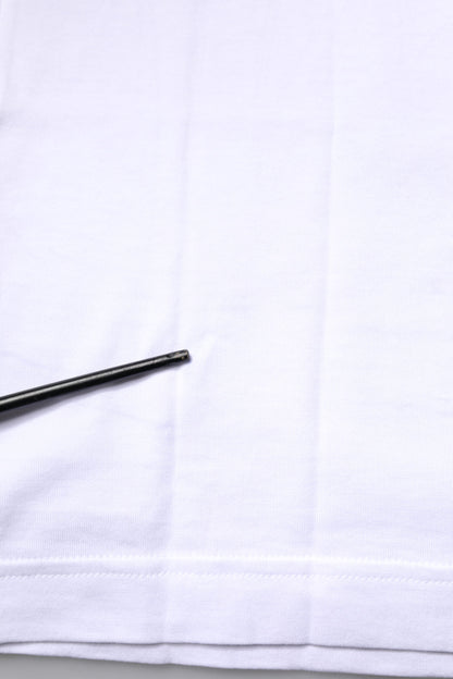 Dolce &amp; Gabbana Weißes #DGFAMILY Baumwoll-Stickerei-T-Shirt