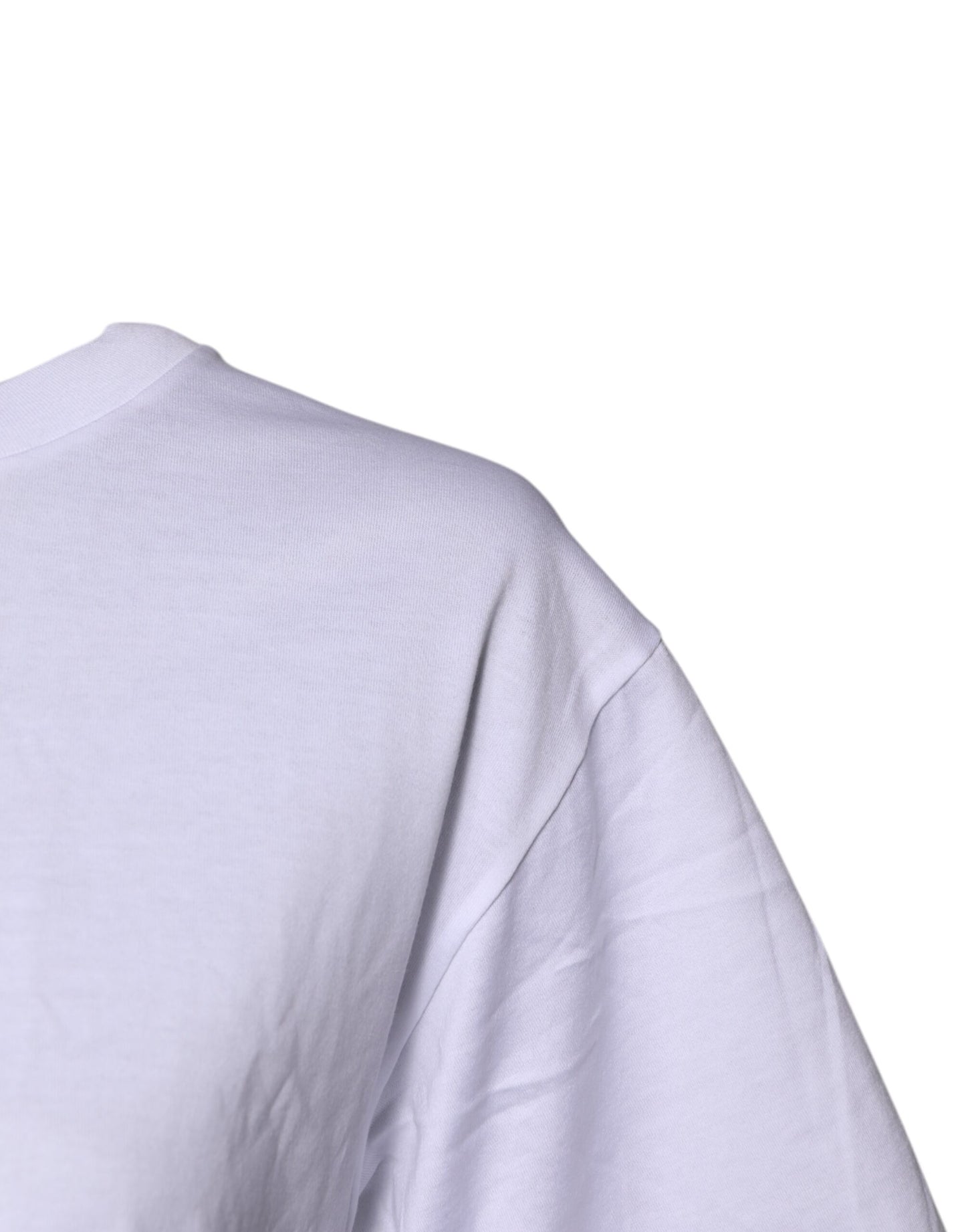 Dolce &amp; Gabbana – Weißes bedrucktes Baumwoll-T-Shirt mit Rundhalsausschnitt