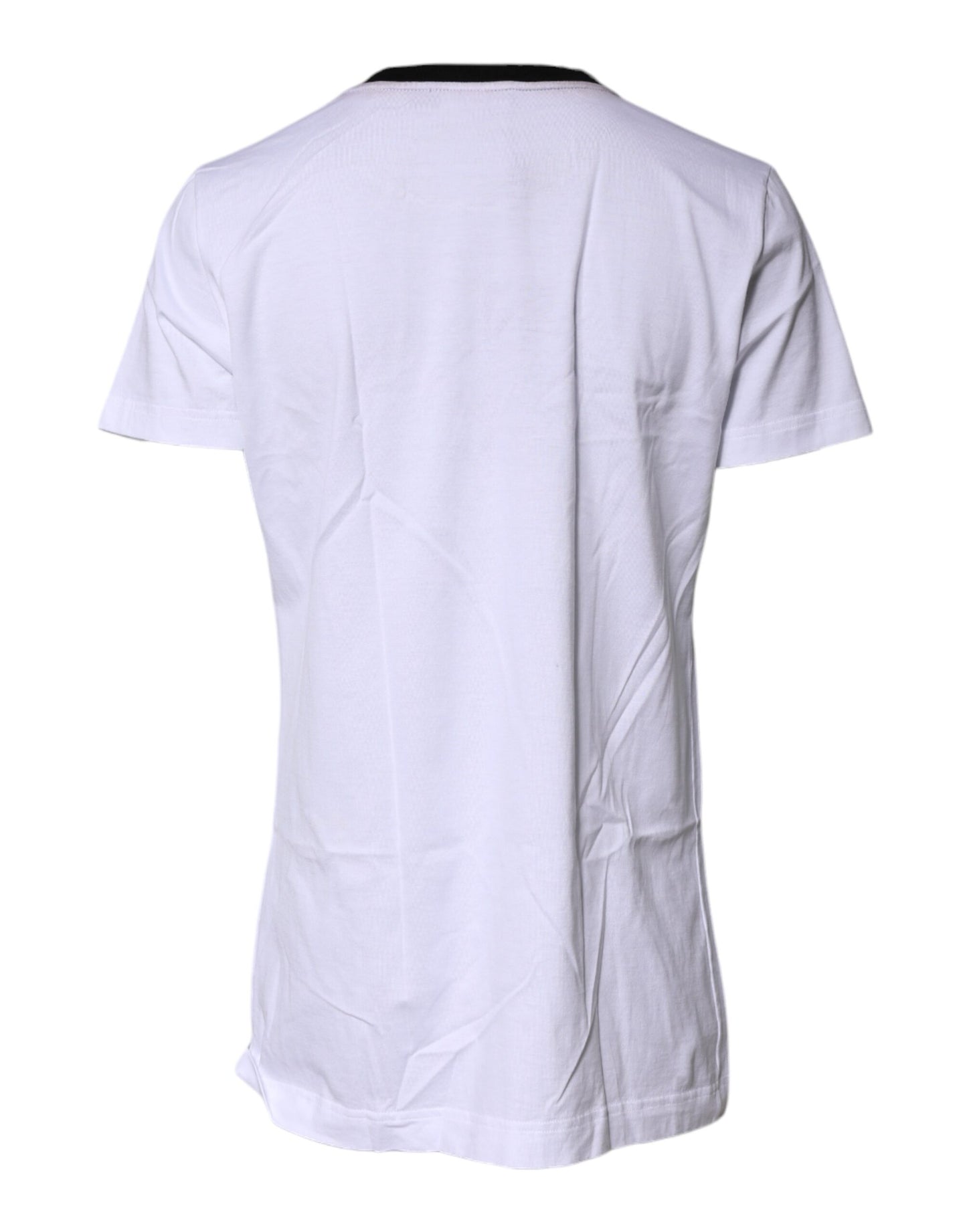 Dolce &amp; Gabbana – Weißes bedrucktes Baumwoll-T-Shirt mit Rundhalsausschnitt