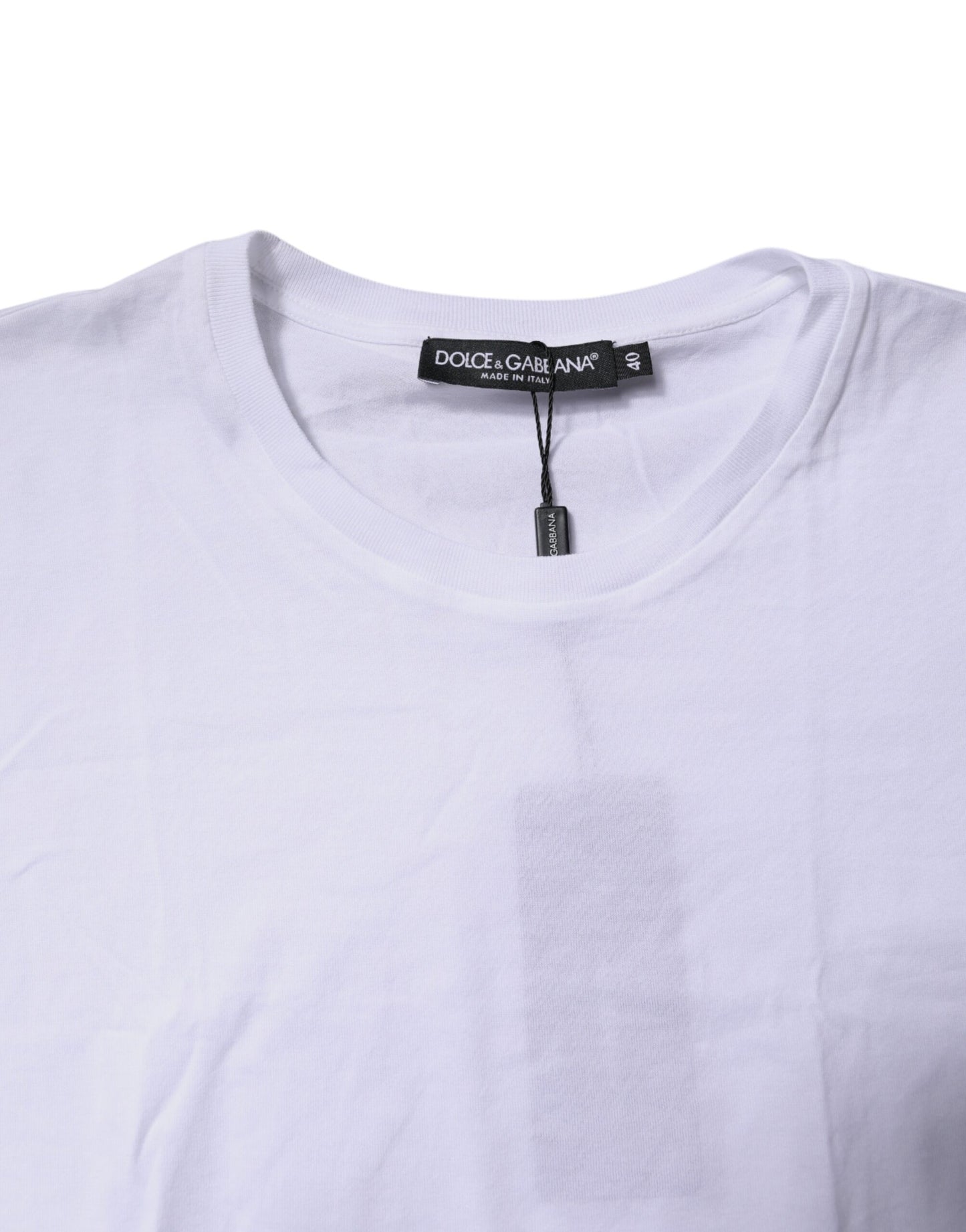 Dolce &amp; Gabbana Weißes ärmelloses Tanktop aus Baumwolle mit Rundhalsausschnitt