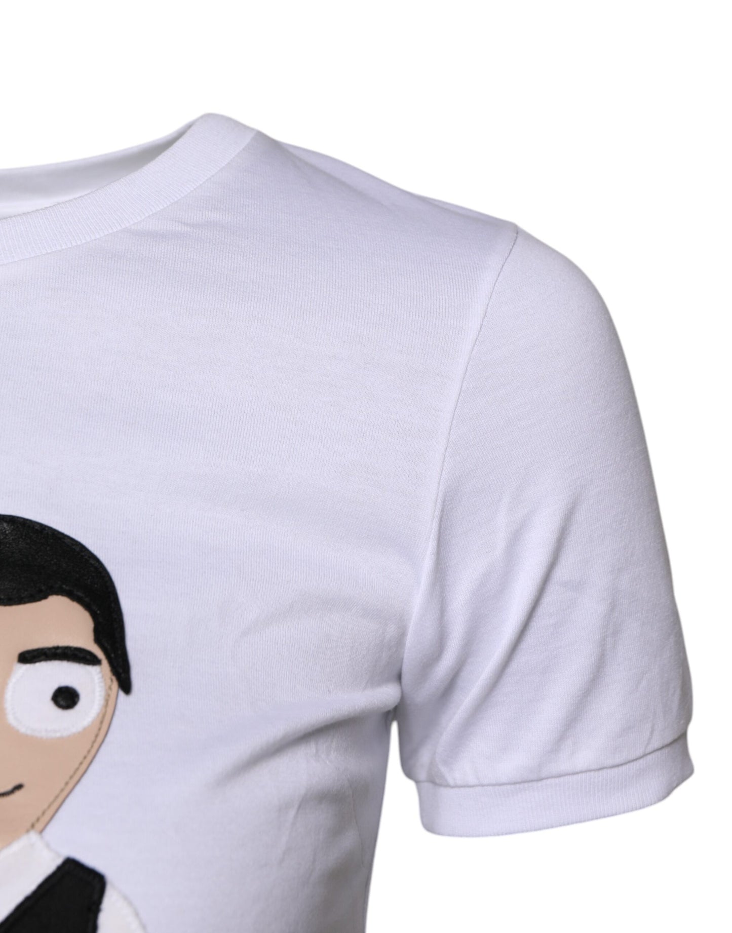 Dolce &amp; Gabbana Weißes Baumwoll-T-Shirt mit #DGFAMILY-Stickerei