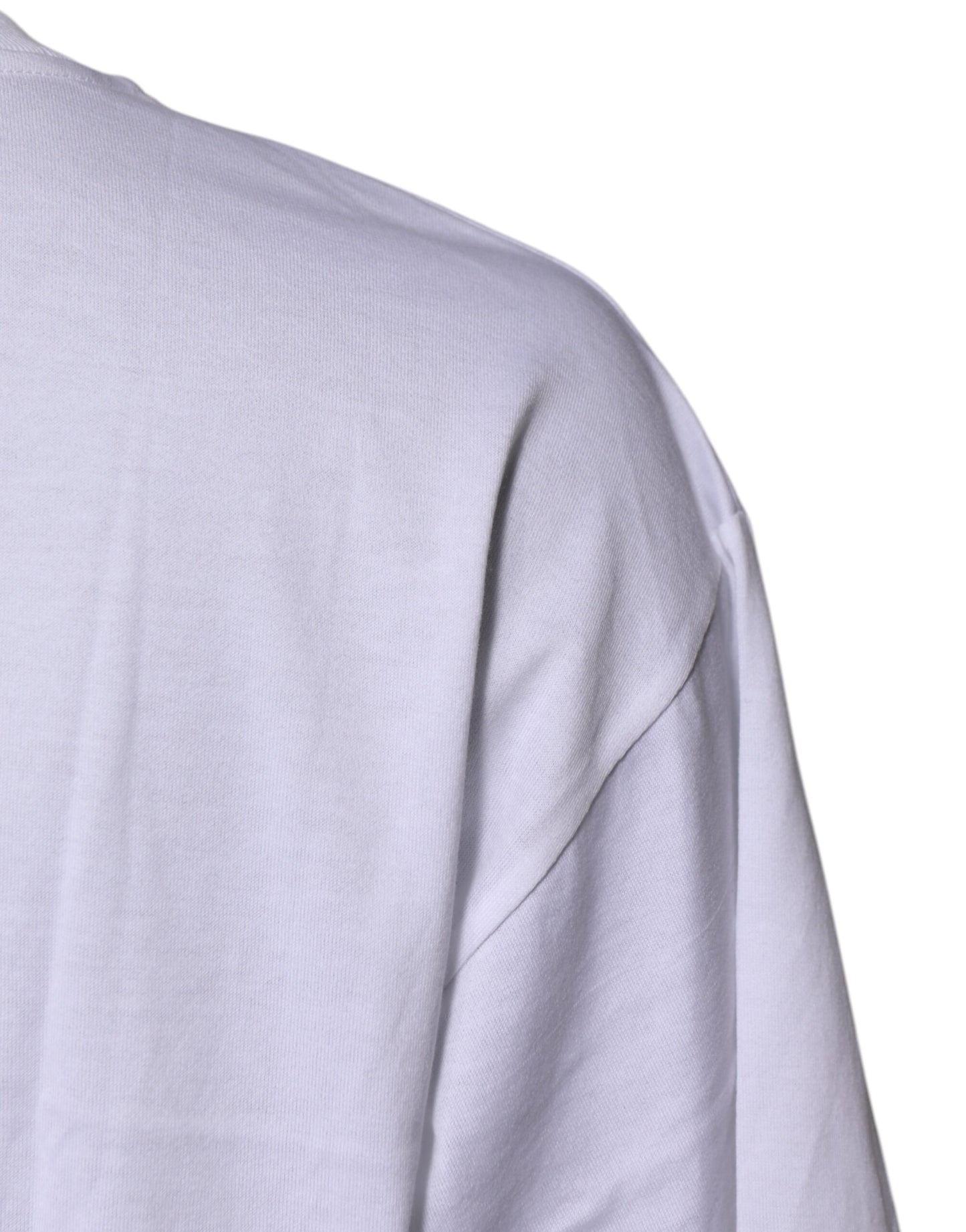 Dolce &amp; Gabbana – Weißes bedrucktes Baumwoll-T-Shirt mit Rundhalsausschnitt