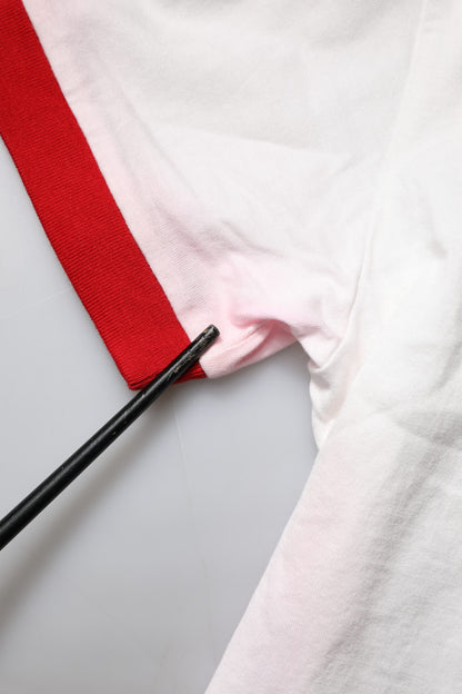 Dolce &amp; Gabbana – Weißes, bedrucktes Crop-Top mit Rundhalsausschnitt