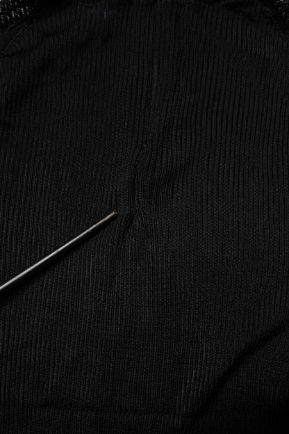 Dolce &amp; Gabbana – Schwarzes, schmales Strickoberteil mit Rollkragen und langen Ärmeln