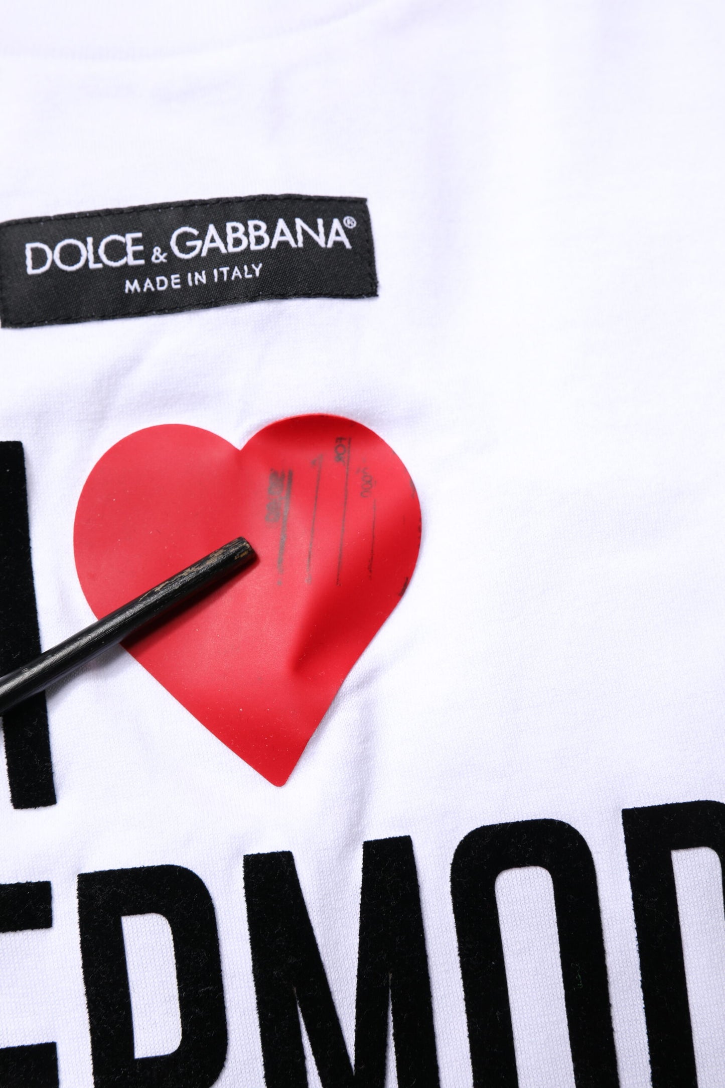 Dolce &amp; Gabbana – Weißes bedrucktes Baumwoll-T-Shirt mit Rundhalsausschnitt