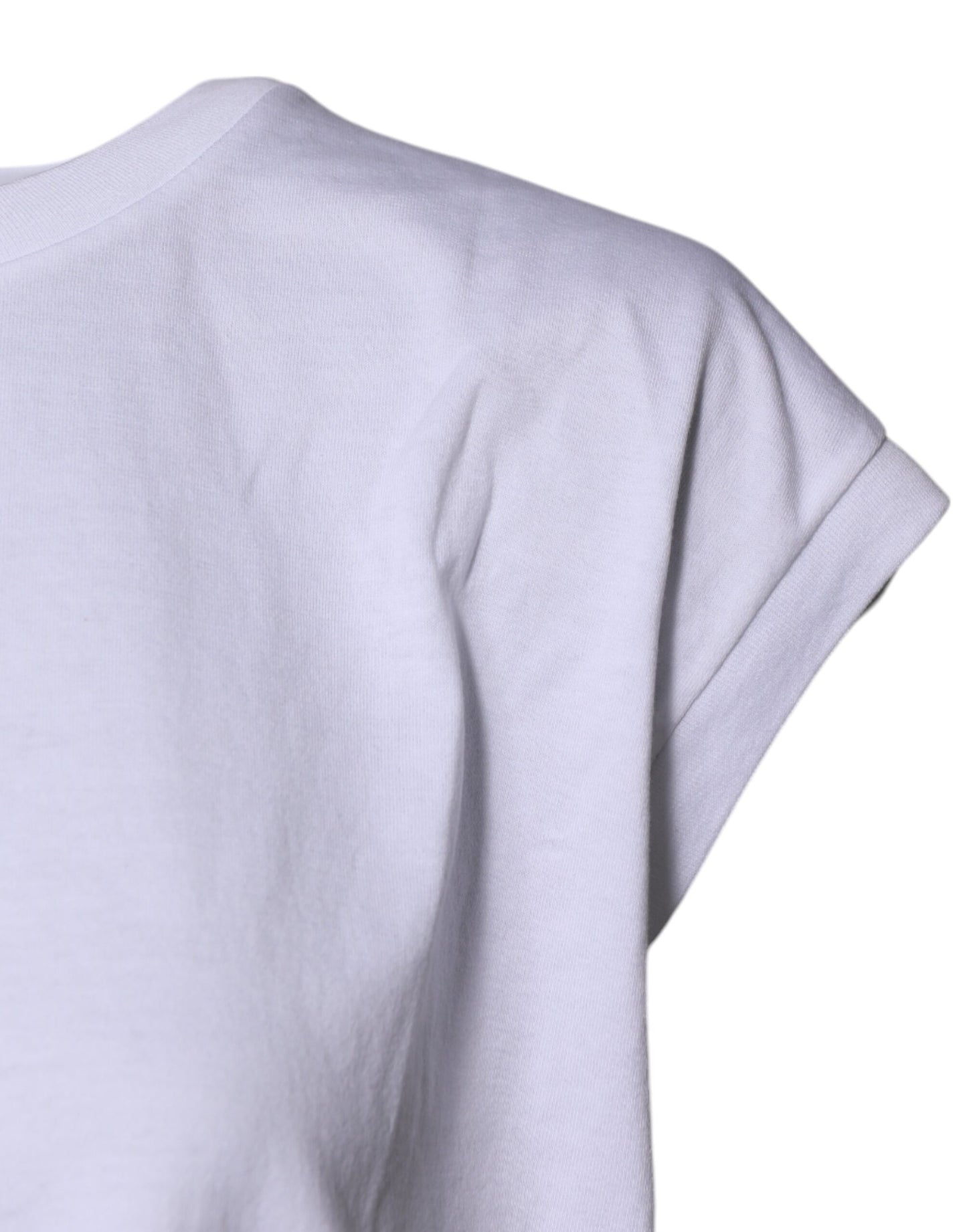 Dolce &amp; Gabbana Weißes ärmelloses Tanktop aus Baumwolle mit Rundhalsausschnitt