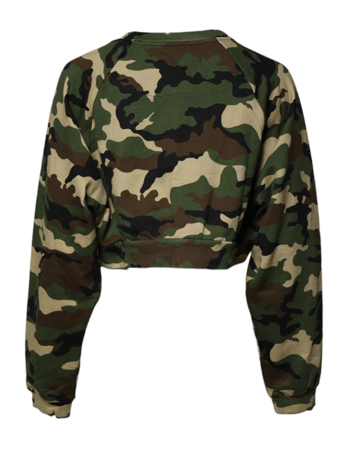 Dolce &amp; Gabbana – Mehrfarbiger, kurzer Sweatshirtpullover mit Camouflage-Muster