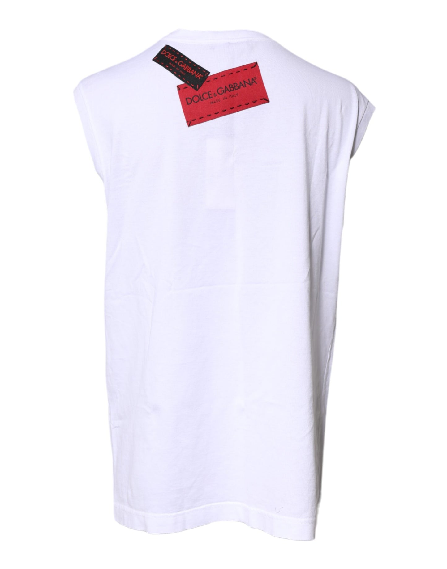 Dolce &amp; Gabbana Weißes ärmelloses Tanktop mit Blumengrafikdruck