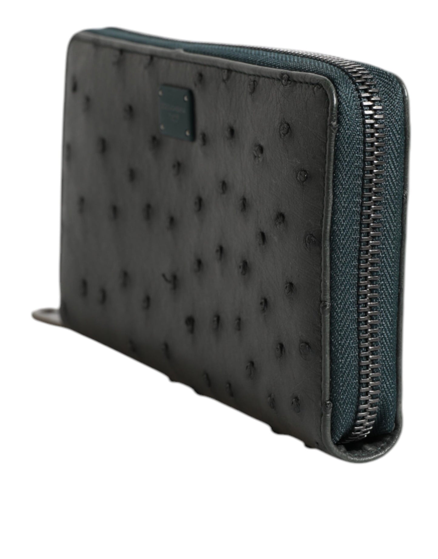 Dolce &amp; Gabbana – Grünes, kontinentales Portemonnaie mit Logo-Schild und Rundum-Reißverschluss