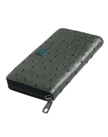 Dolce &amp; Gabbana – Grünes, kontinentales Portemonnaie mit Logo-Schild und Rundum-Reißverschluss