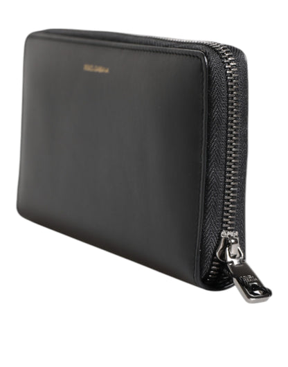 Dolce &amp; Gabbana – Kontinentale Geldbörse aus exotischem Leder mit Prägung in Schwarz und Blau