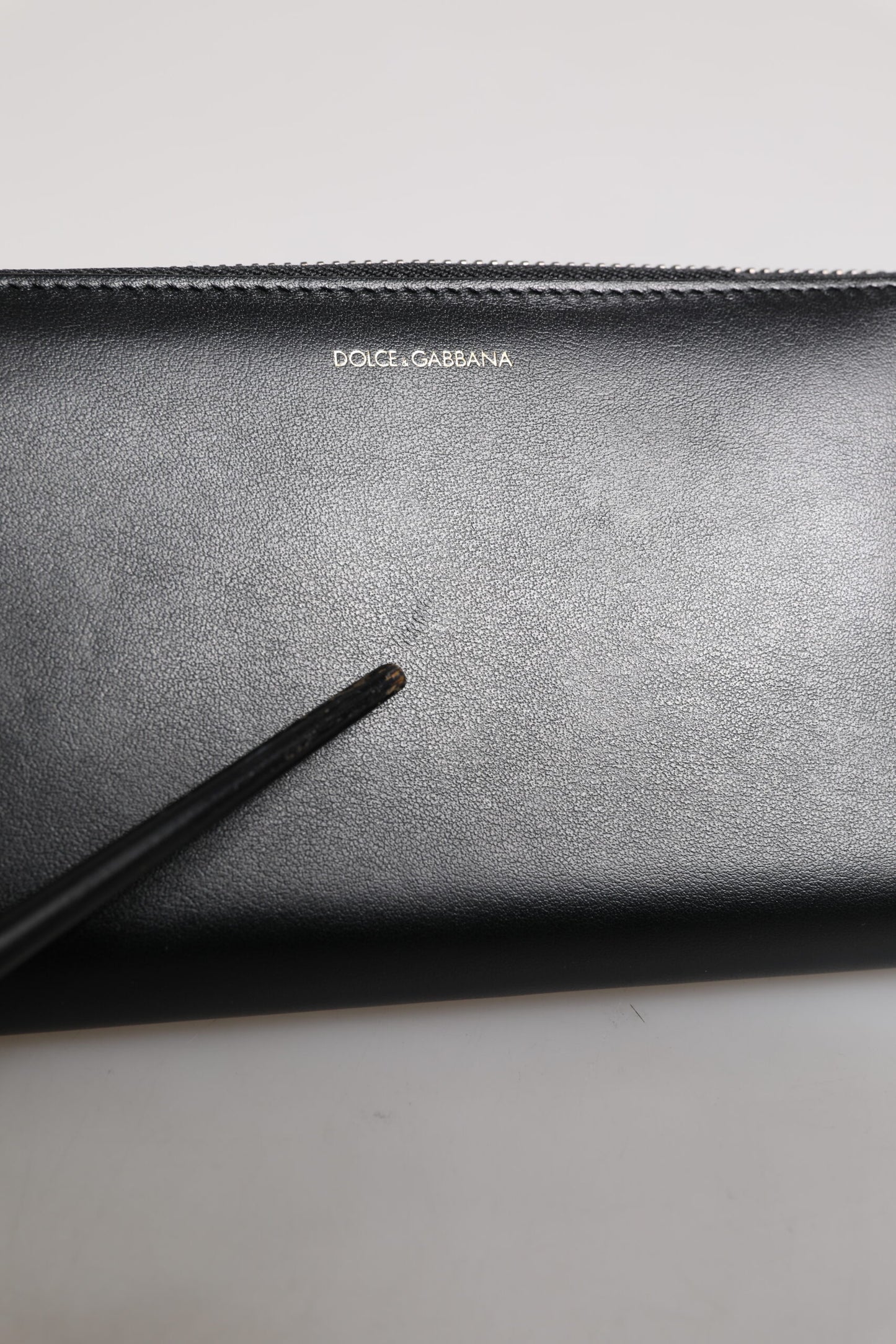 Dolce &amp; Gabbana – Kontinentale Geldbörse aus exotischem Leder mit Prägung in Schwarz und Blau