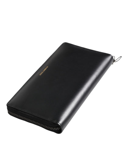 Dolce &amp; Gabbana – Kontinentale Geldbörse aus exotischem Leder mit Prägung in Schwarz und Blau