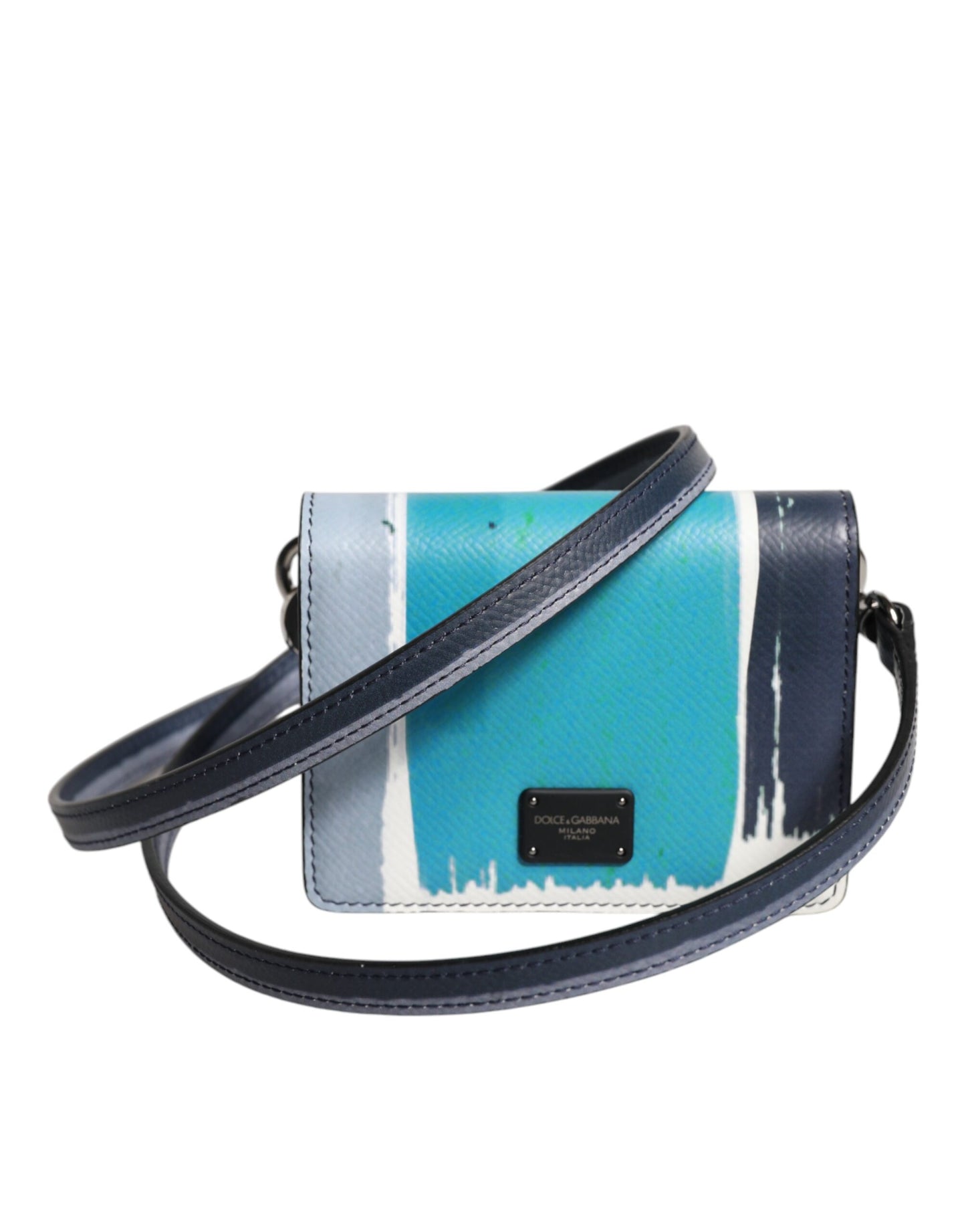 Dolce &amp; Gabbana Mehrfarbiges Kartenetui aus Leder mit DG-Logo