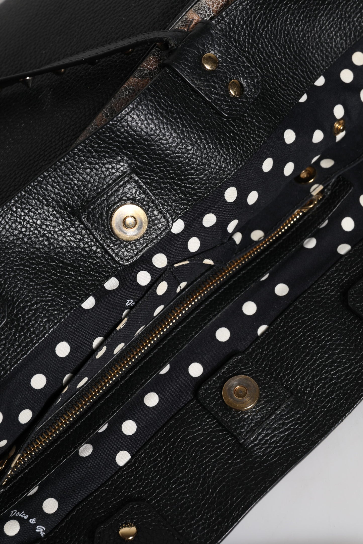 Dolce &amp; Gabbana Braune BEATRICE-Tragetasche aus Leder mit Logo-Plakette und Leopardenmuster