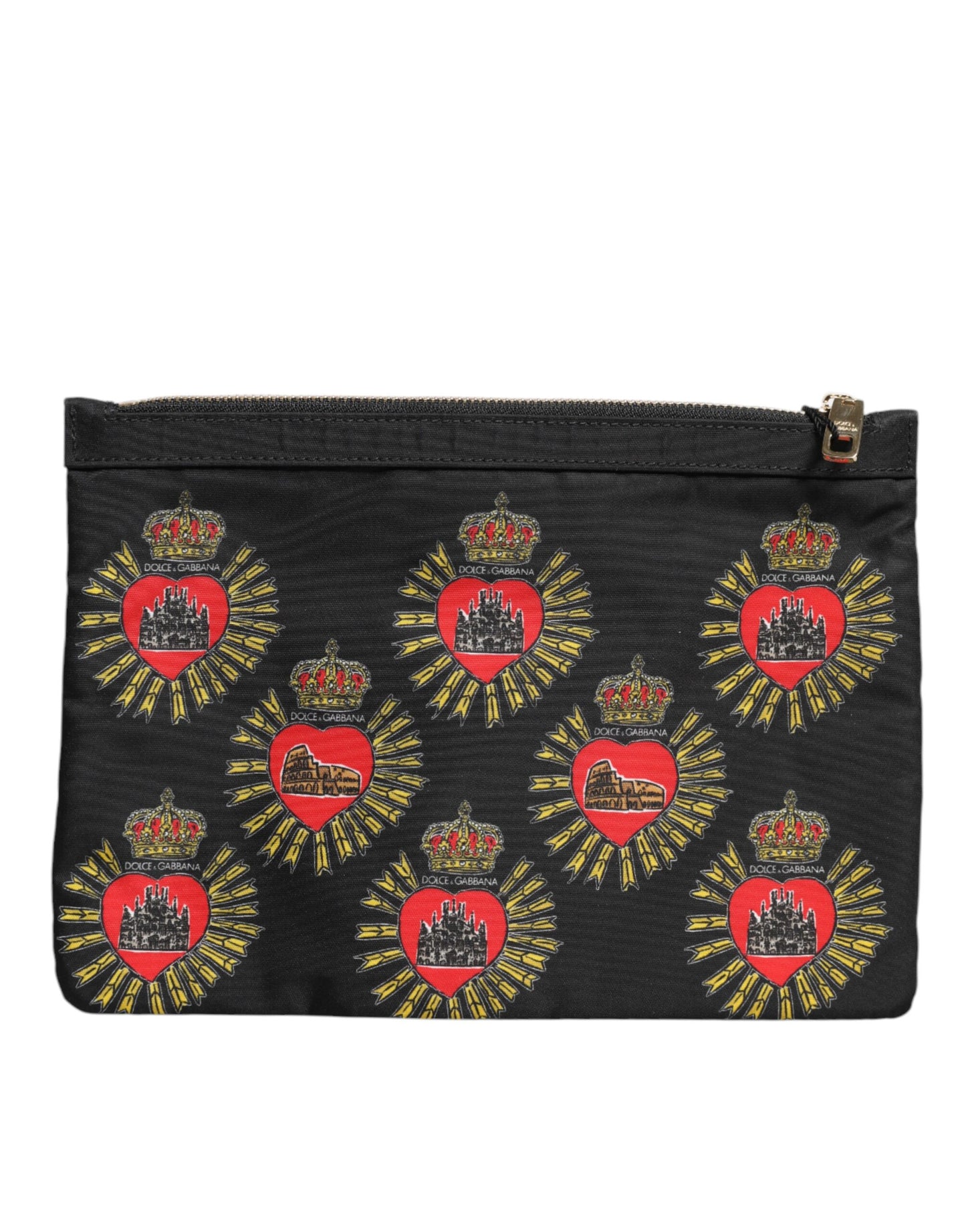 Dolce &amp; Gabbana – Clutch-Tasche „Sacred Heart“ aus Nylon in Schwarz und Rot