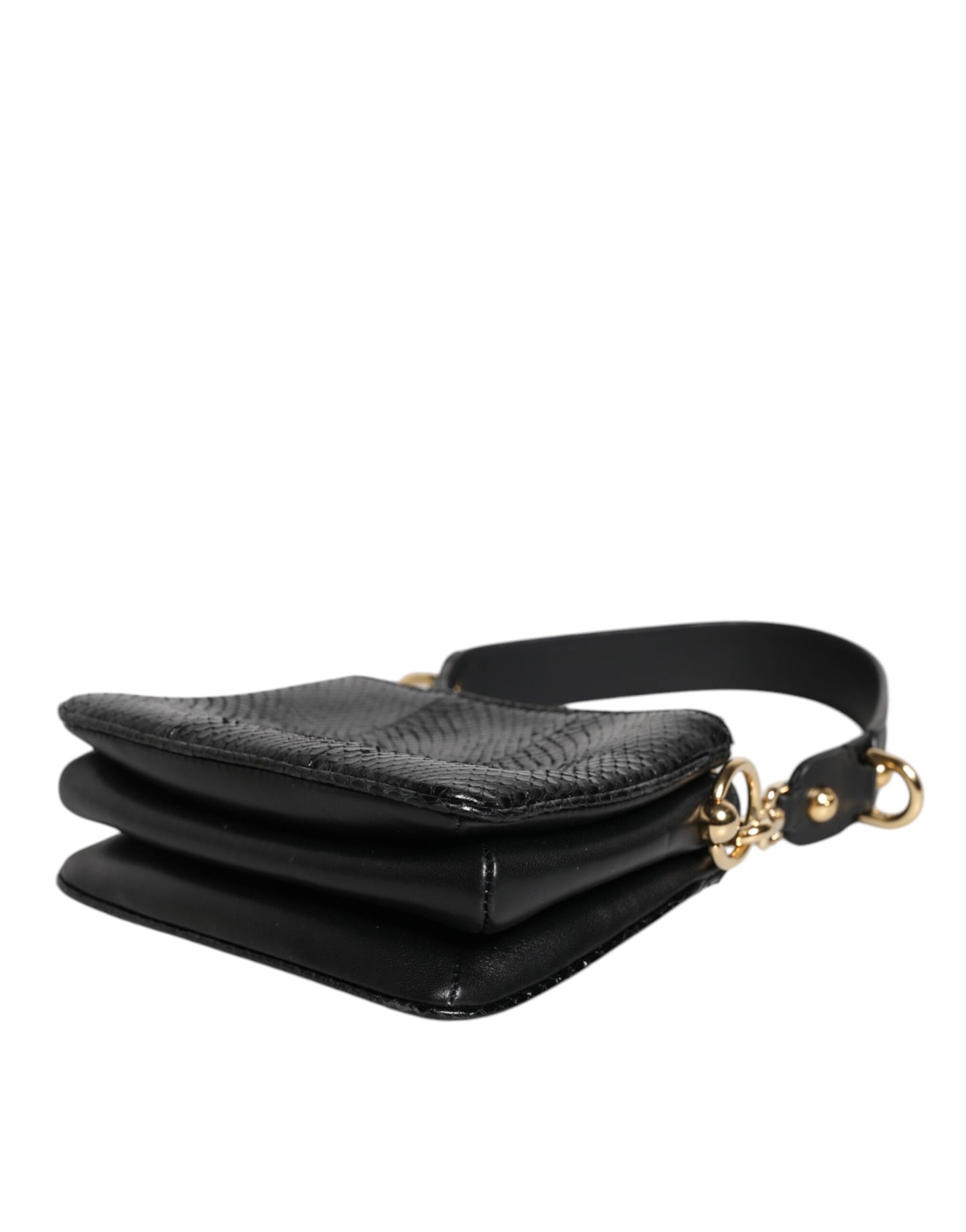 Dolce &amp; Gabbana – Schwarze Clutch aus exotischem Leder
