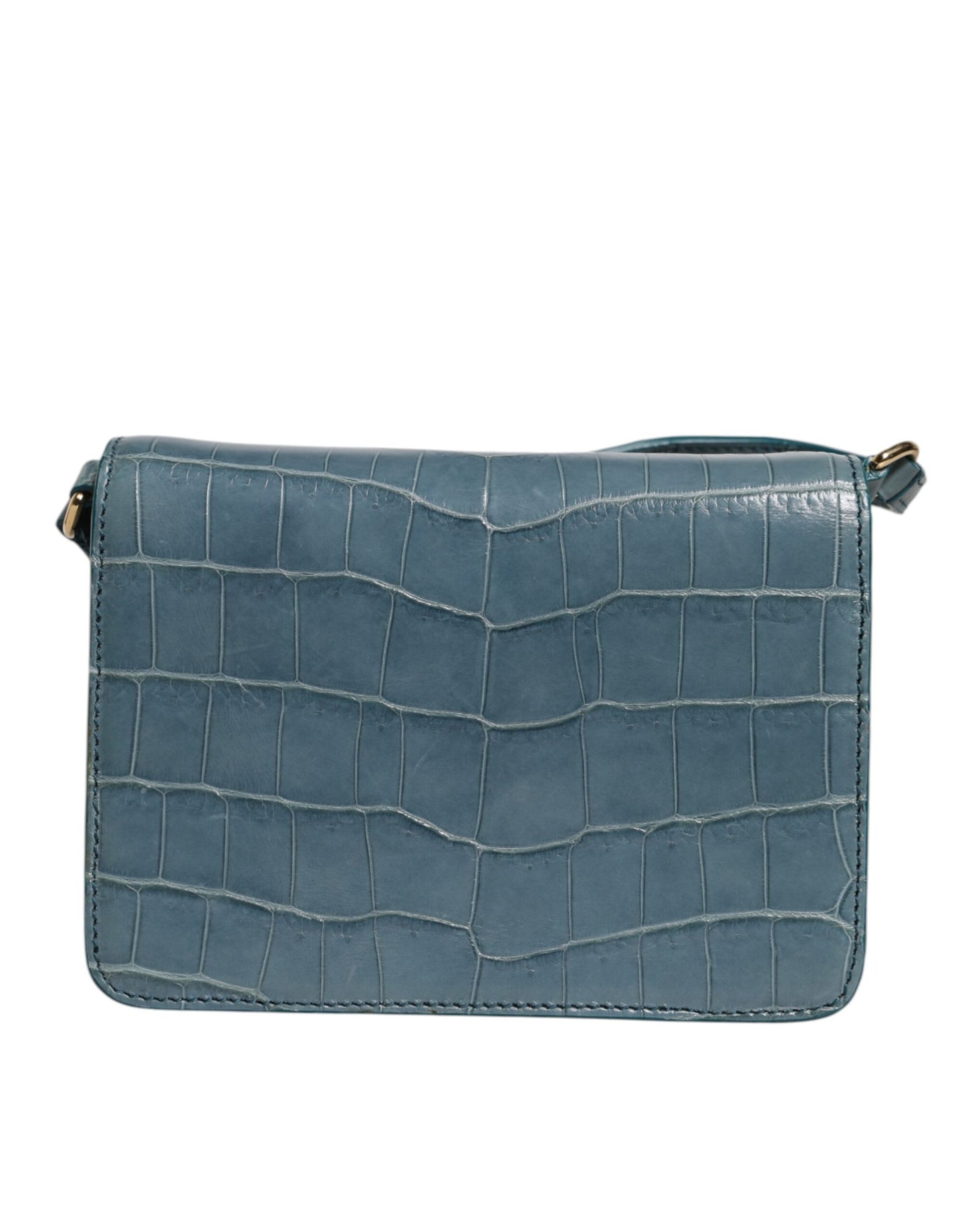 Dolce &amp; Gabbana – Grüne Mini-Umhängetasche aus exotischem Leder mit DG-Plakette