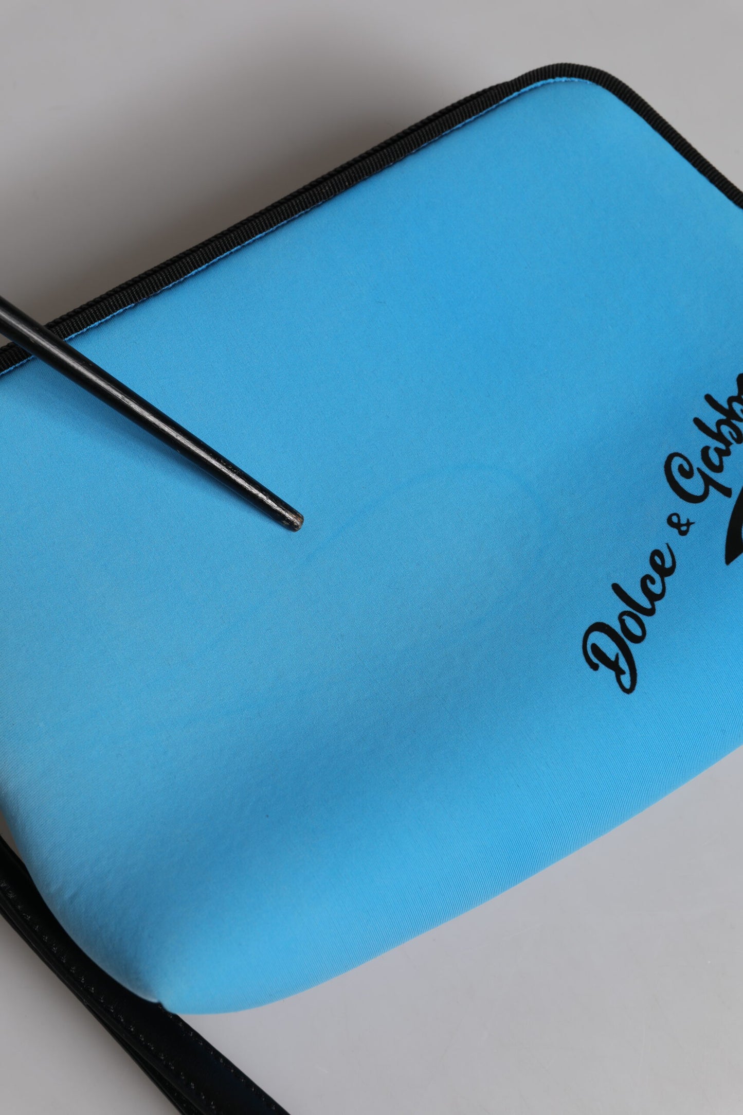 Dolce &amp; Gabbana Blaue DG-Logo-Print-Clutch-Reißverschluss-Borse-Beuteltasche