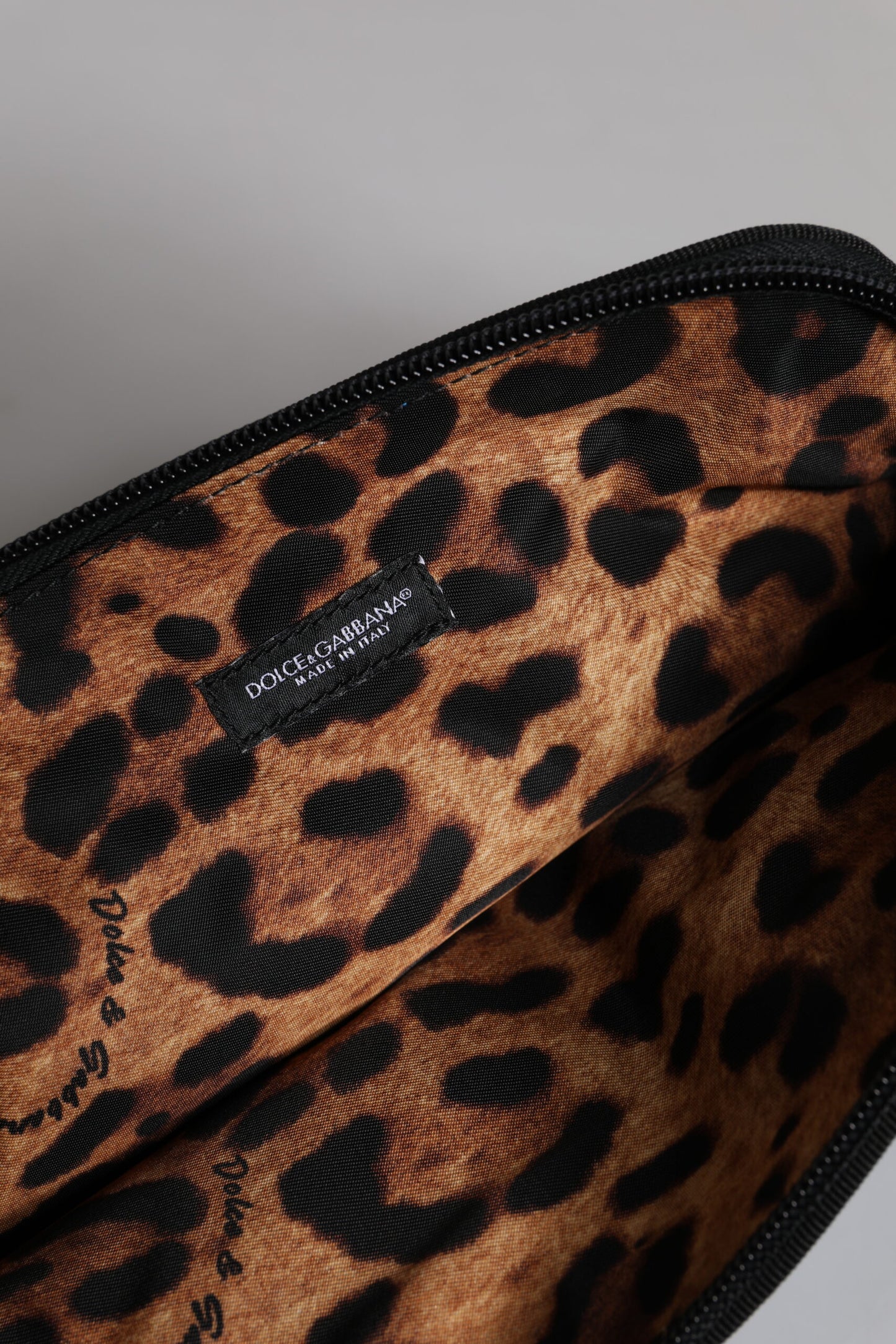 Dolce &amp; Gabbana Blaue DG-Logo-Print-Clutch-Reißverschluss-Borse-Beuteltasche