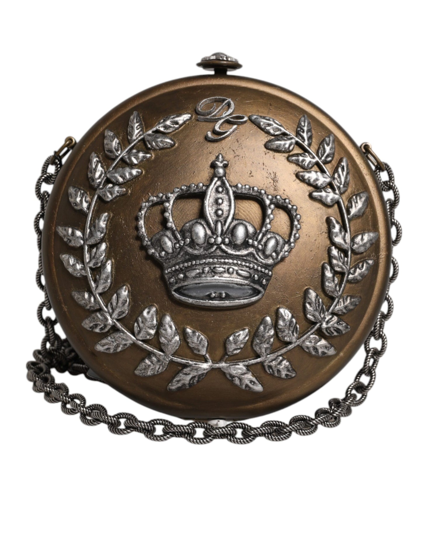 Dolce &amp; Gabbana – Clutch mit DG-Krone aus goldfarbenem Messing und Metall