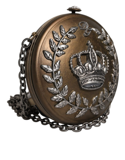 Dolce &amp; Gabbana – Clutch mit DG-Krone aus goldfarbenem Messing und Metall