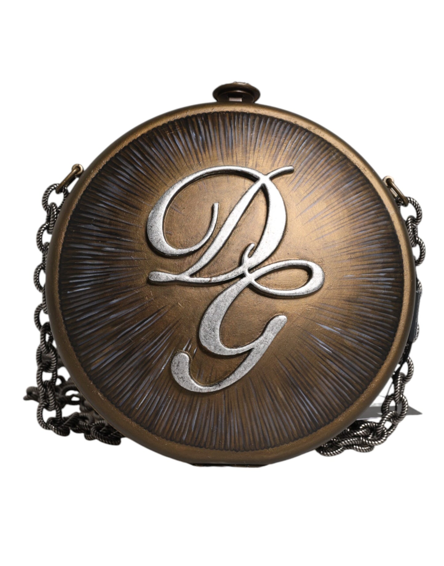 Dolce &amp; Gabbana – Clutch mit DG-Krone aus goldfarbenem Messing und Metall