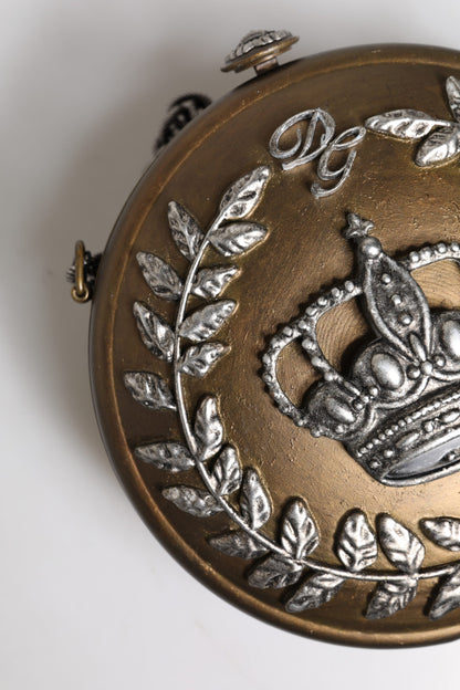 Dolce &amp; Gabbana – Clutch mit DG-Krone aus goldfarbenem Messing und Metall