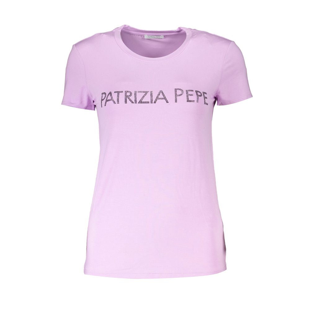 Patrizia Pepe Lila Damen T-Shirt aus Bio-Baumwolle