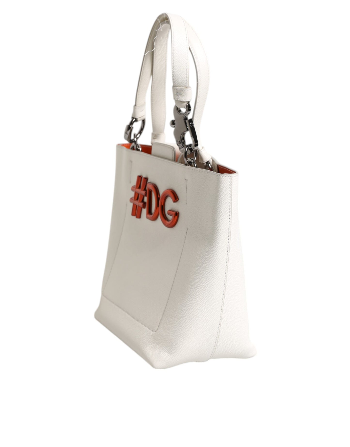 Dolce &amp; Gabbana #DG BEATRICE Tote Bag mit Henkel aus weißem Leder