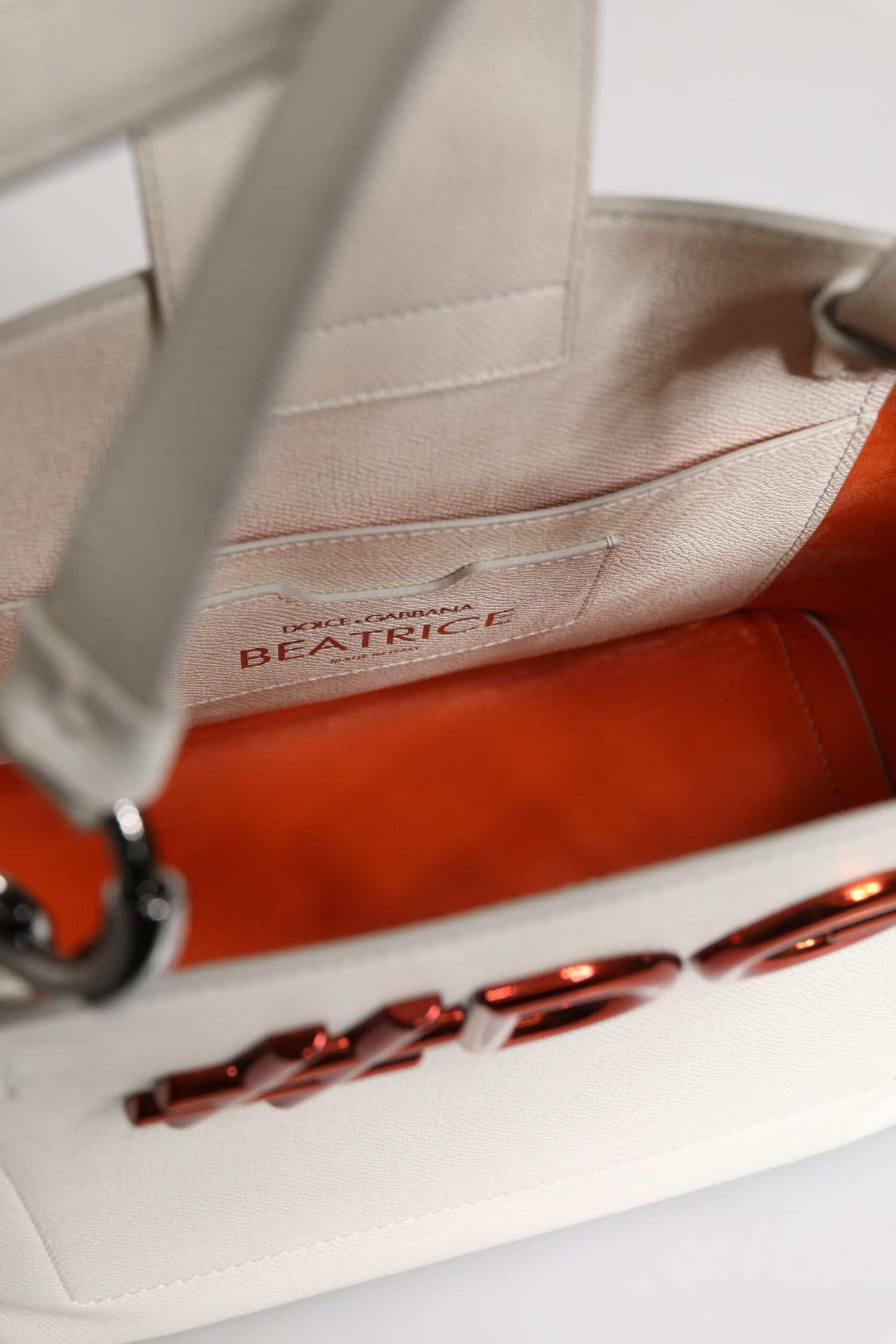 Dolce &amp; Gabbana #DG BEATRICE Tote Bag mit Henkel aus weißem Leder