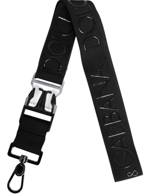 Dolce & Gabbana – Schlüsselanhänger mit DG-Logo aus gummiertem Stretch-Polyester in Schwarz