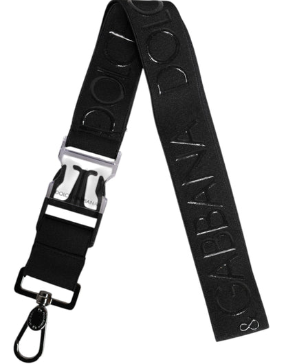 Dolce &amp; Gabbana – Schlüsselanhänger mit DG-Logo aus gummiertem Stretch-Polyester in Schwarz