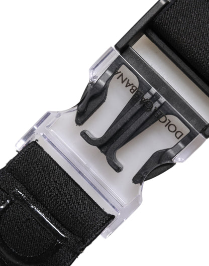 Dolce &amp; Gabbana – Schlüsselanhänger mit DG-Logo aus gummiertem Stretch-Polyester in Schwarz